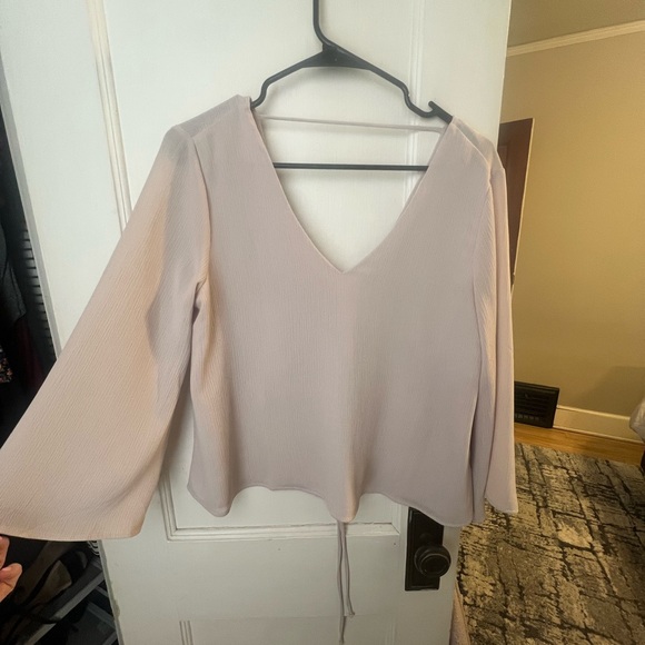 Elegant Women's V-Neck Top in Cream - Picture 1 of 4